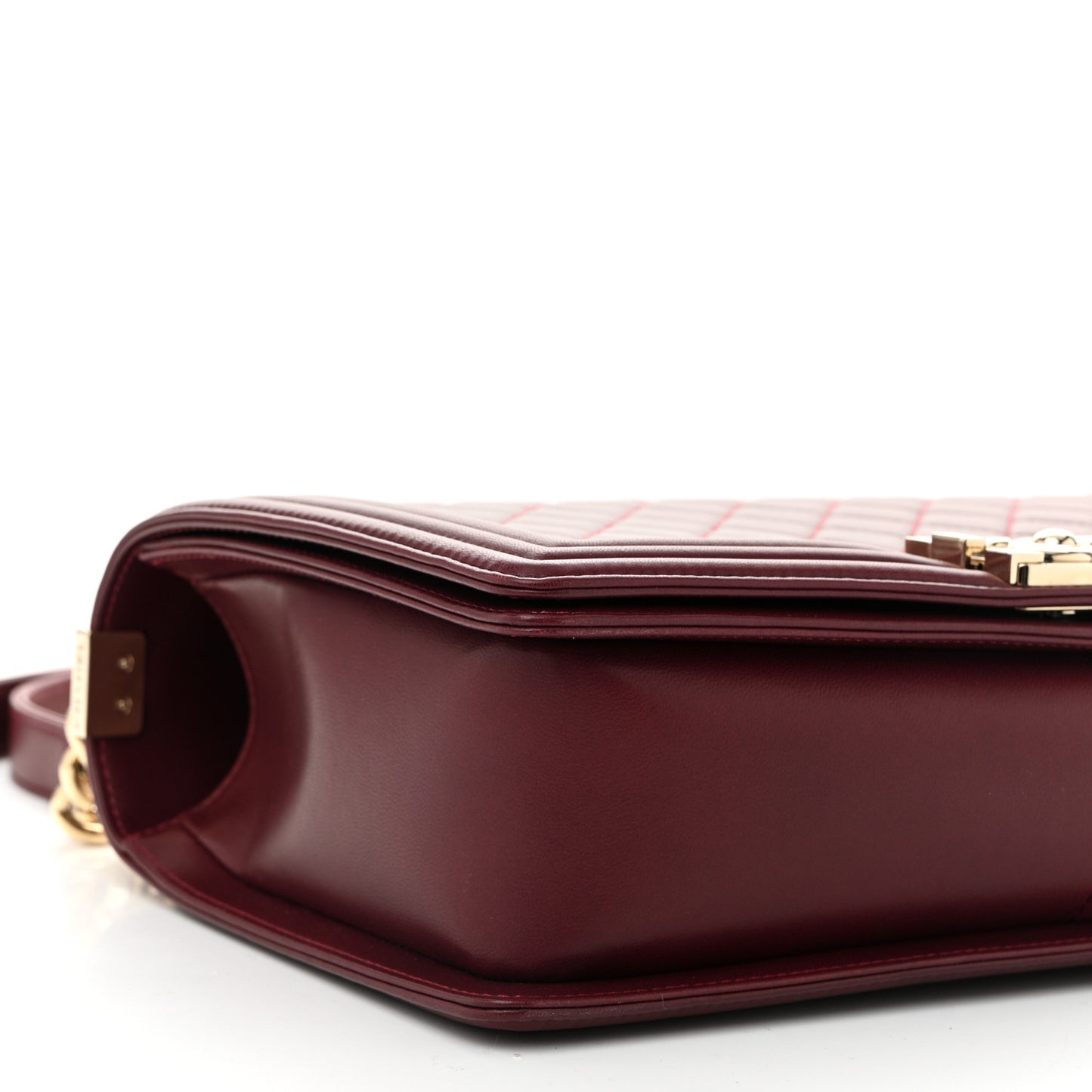 Lambskin Quilted New Medium Boy Flap Dark Red