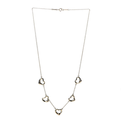 Tiffany 18K Yellow Gold Elsa Peretti 5 Open Heart Station Necklace 3 of 4