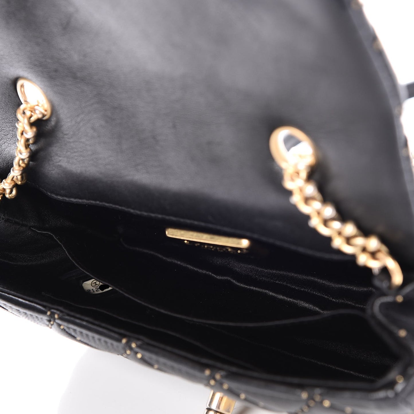Lambskin Quilted Extra Mini Studded Flap Black