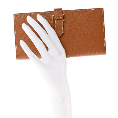 Hermes Epsom Bearn Gusset Wallet Gold 2 of 8