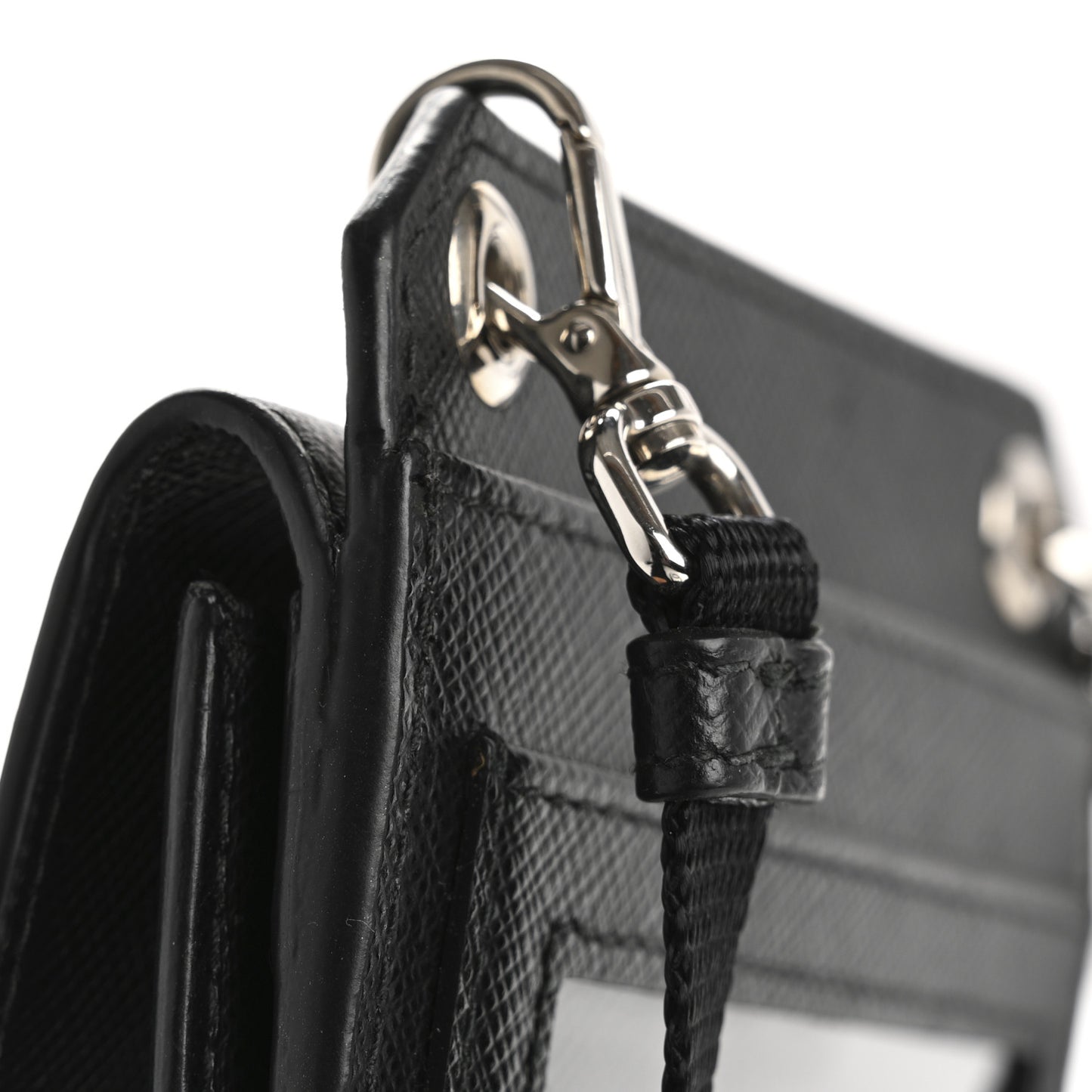 Saffiano Racing Logo Patch Mini Bag Black