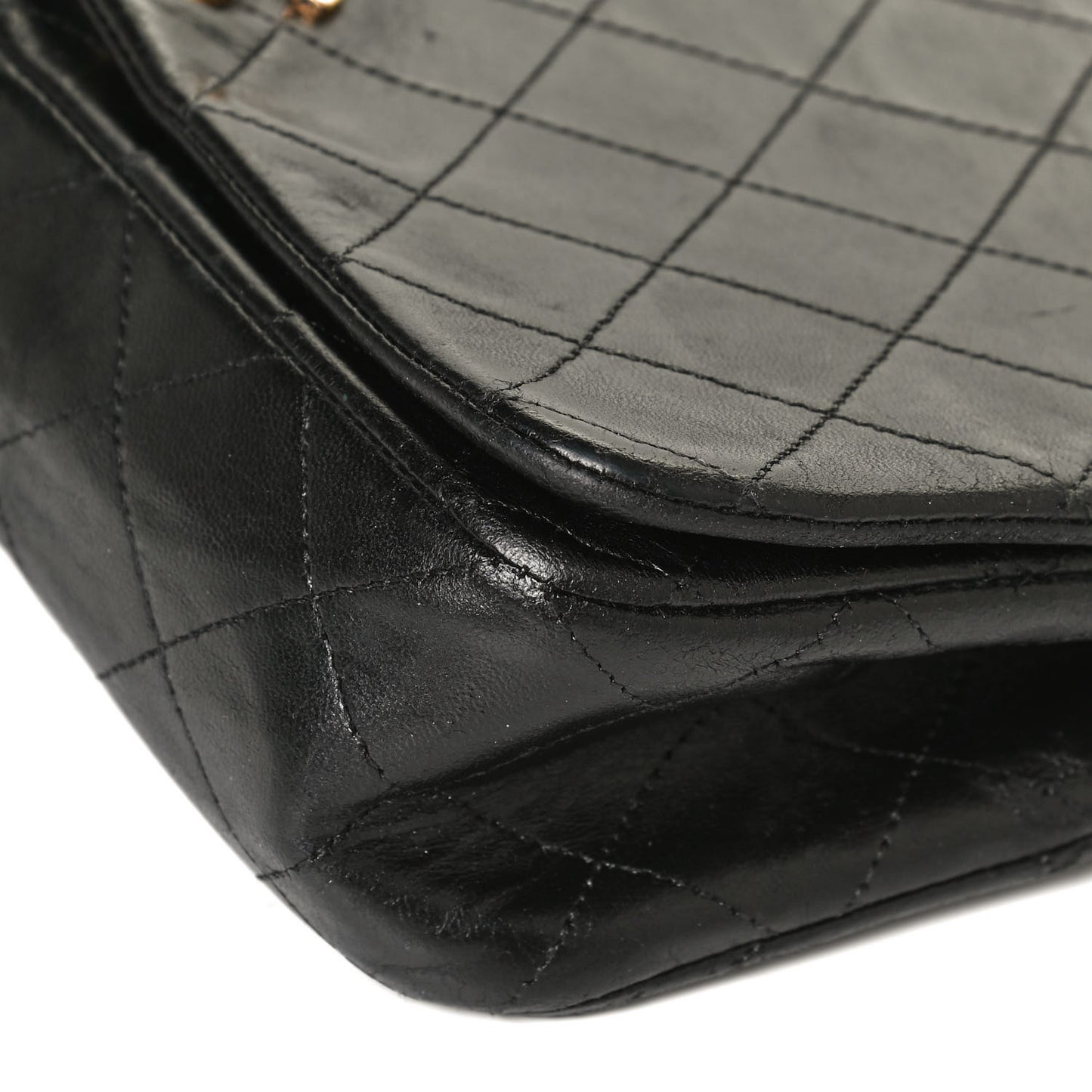 Lambskin Quilted Small Single Flap Black