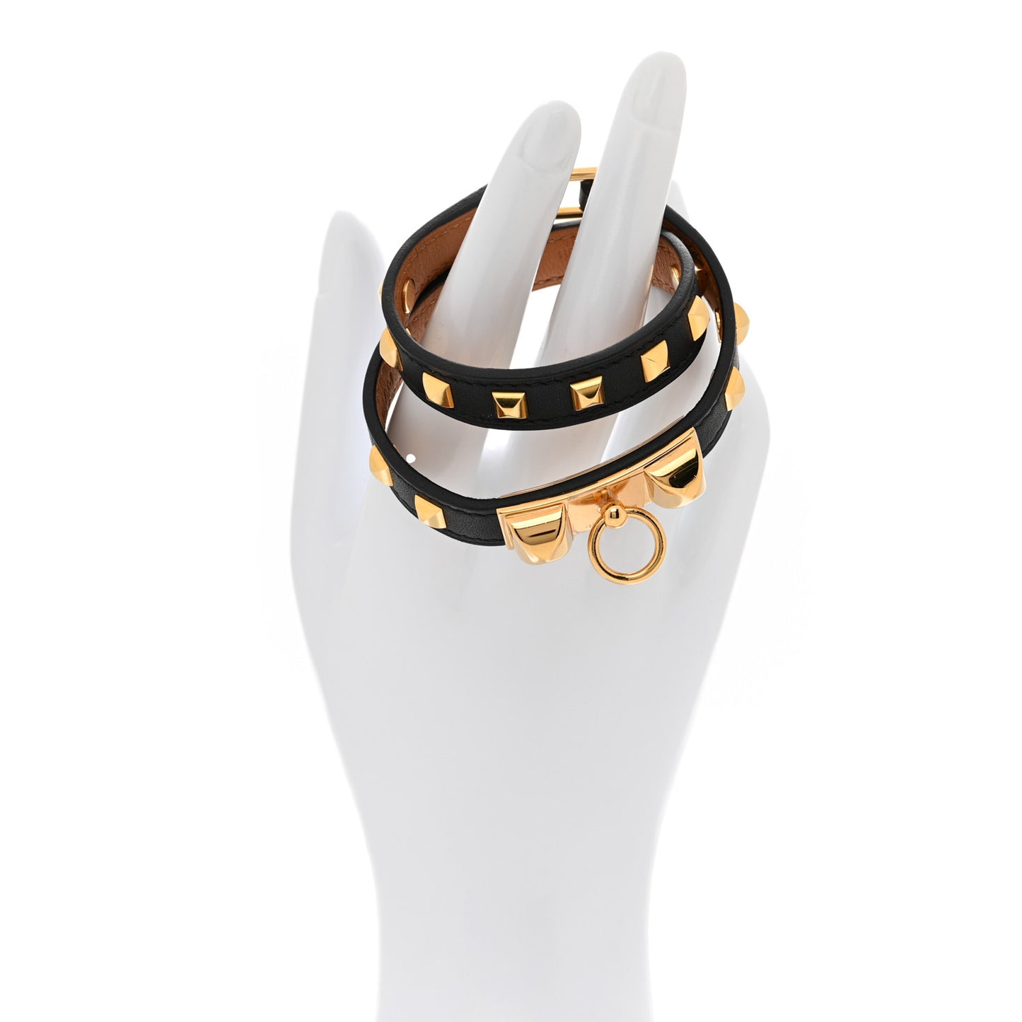 Swift Studded Rivale Double Tour Bracelet T2 Black