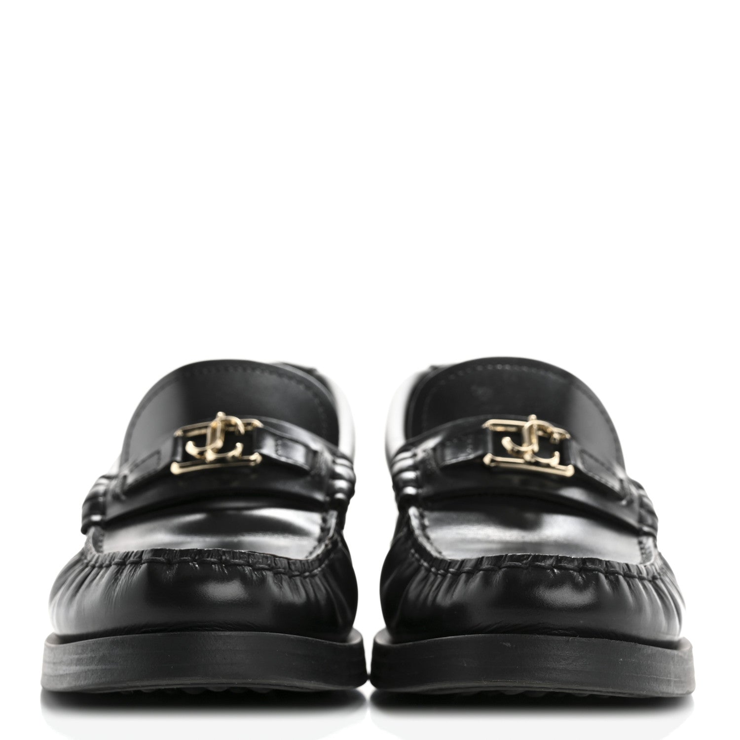 Jimmy Choo Box Calfskin Addie Loafers 36.5 Black 3 of 11