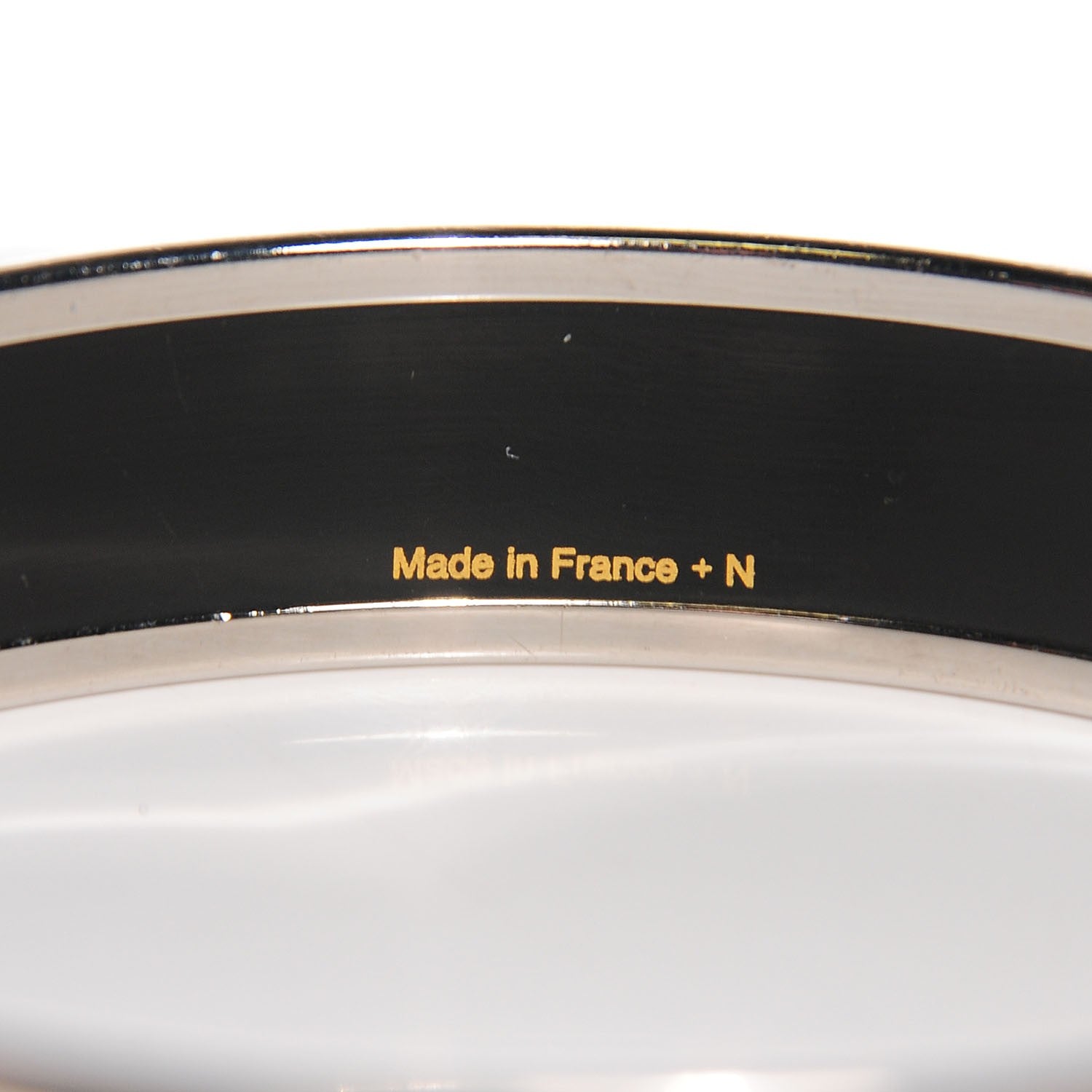 Hermes Enamel Printed Caleche Medium Bracelet 70 White 3 of 4