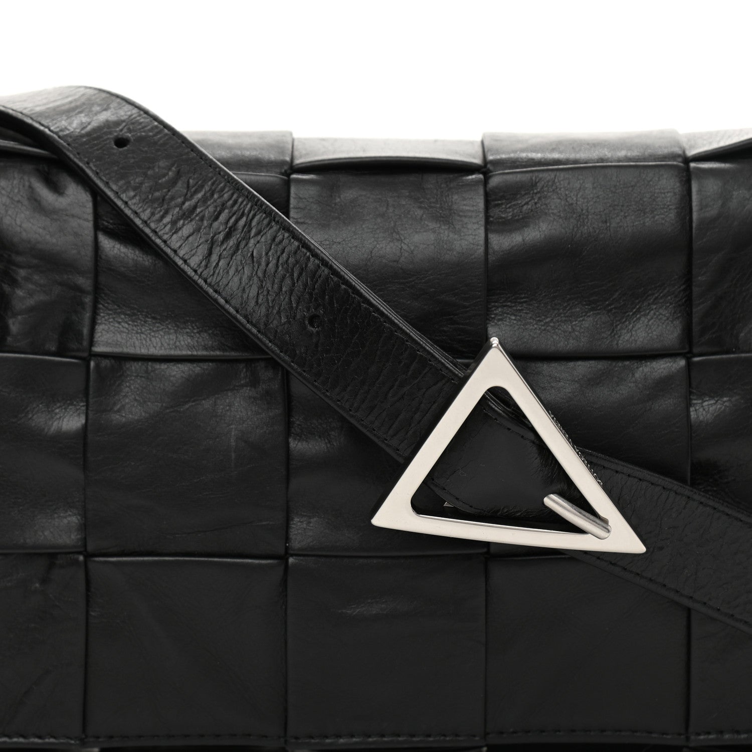 Bottega Veneta Paper Calfskin Maxi Intreccio Cassette Crossbody Bag Black 8 of 8