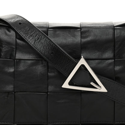 Bottega Veneta Paper Calfskin Maxi Intreccio Cassette Crossbody Bag Black 8 of 8