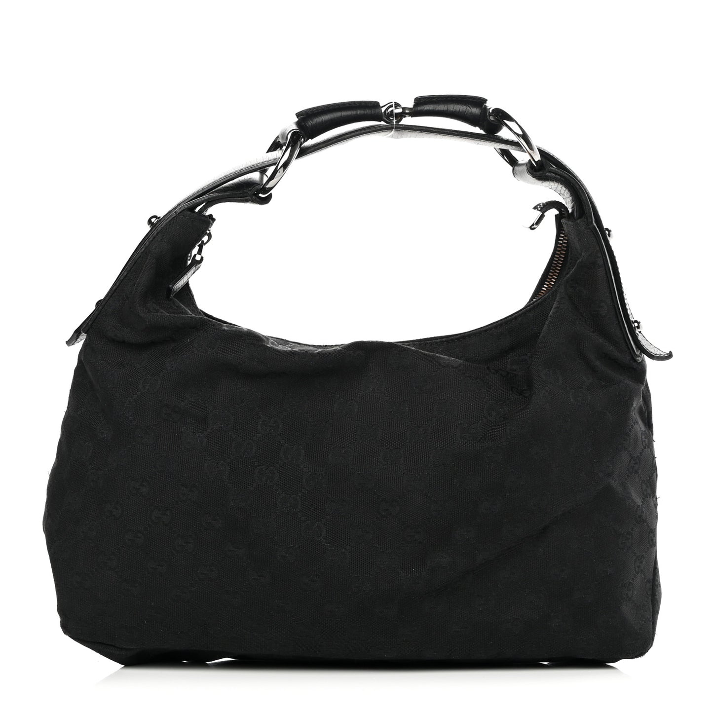 Monogram Medium Horsebit Chain Hobo Black