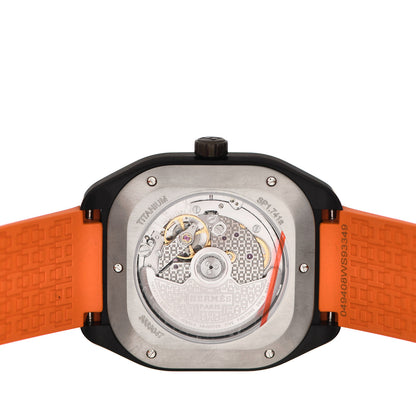 Hermes DLC Coated Titanium Rubber 39mm H08 Automatic Watch Orange 4 of 5