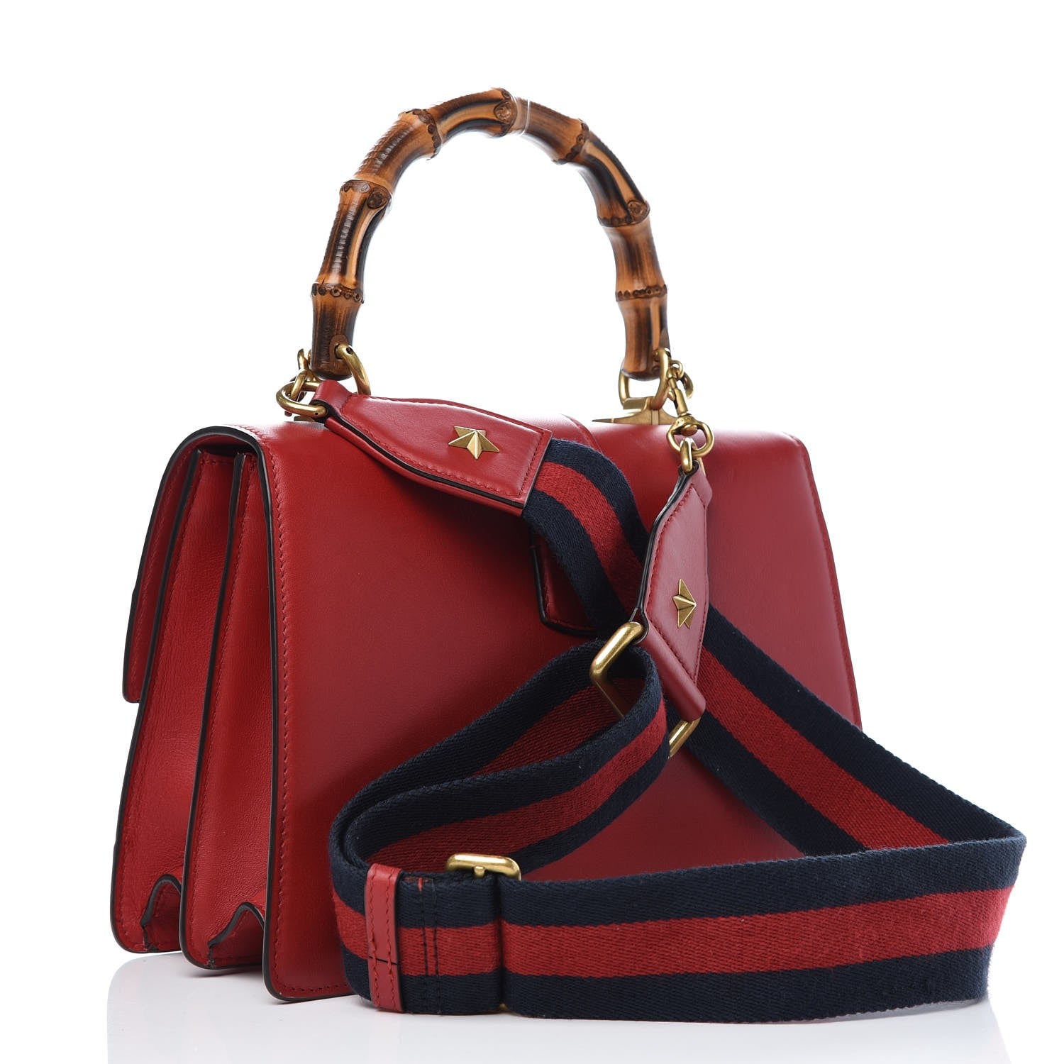 Gucci Calfskin Bamboo Web Medium Dionysus Top Handle Bag Red White Blue 4 of 8