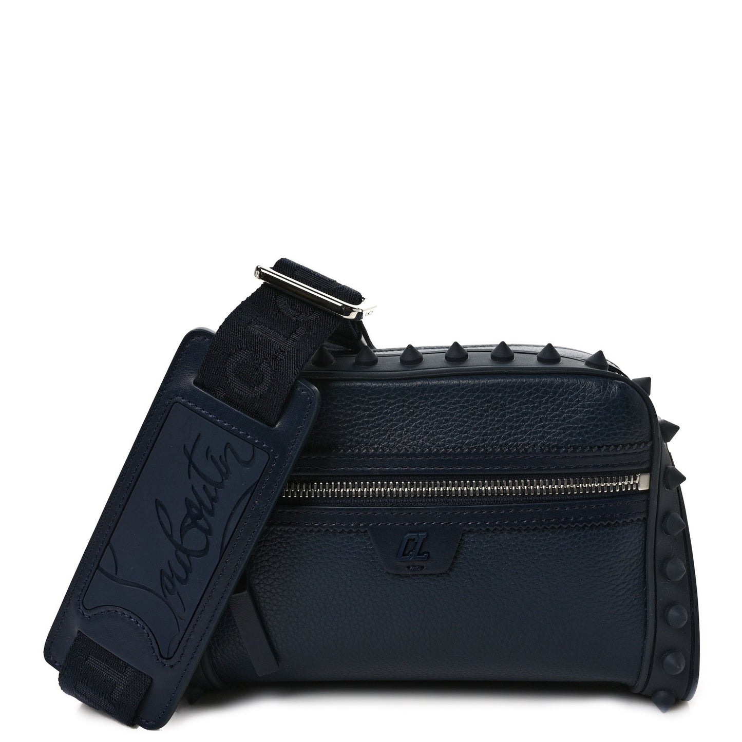Empire Calfskin Gomme Spikes Loubitown Crossbody Loubi Navy