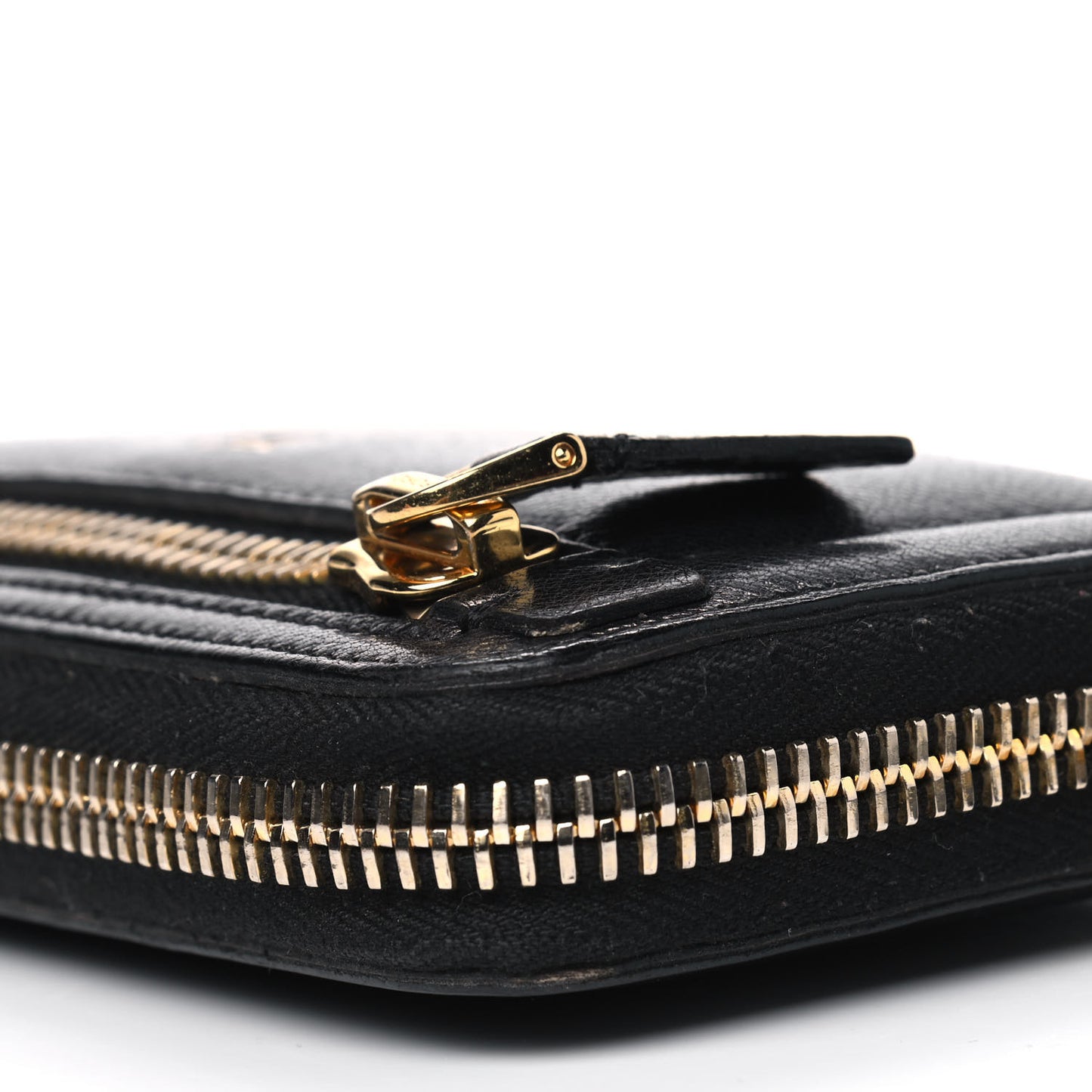 Calfskin Zip Around Wallet Black