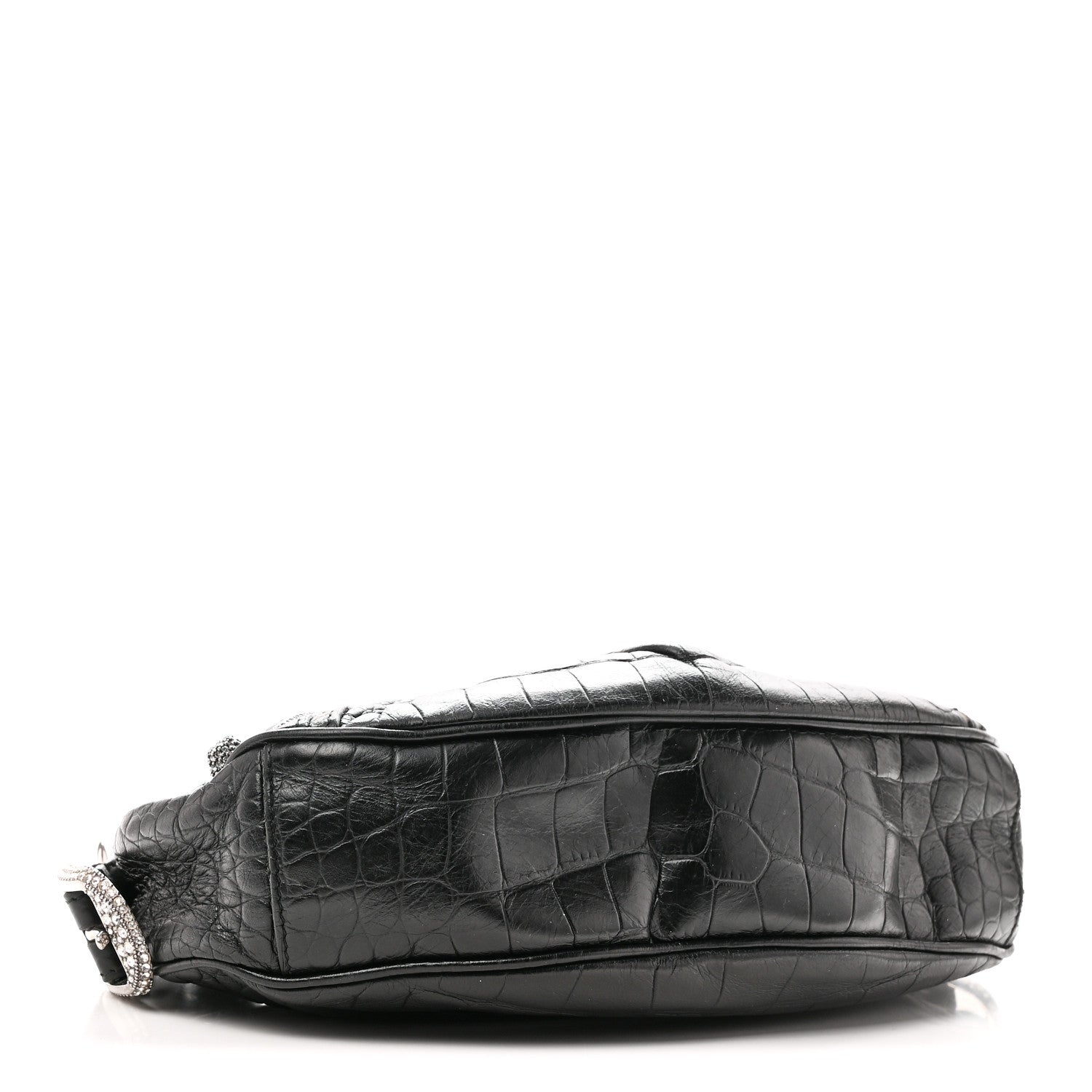 Balenciaga Extra Supple Calfskin Crystal Crocodile Embossed Le Cagole Shoulder Bag XS Black 5 of 11