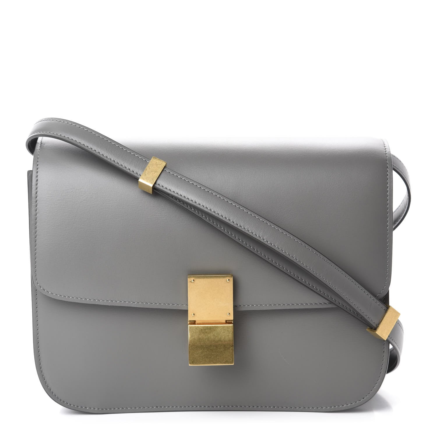 Celine Box Calfskin Medium Classic Box Flap Bag Zinc 1 of 10