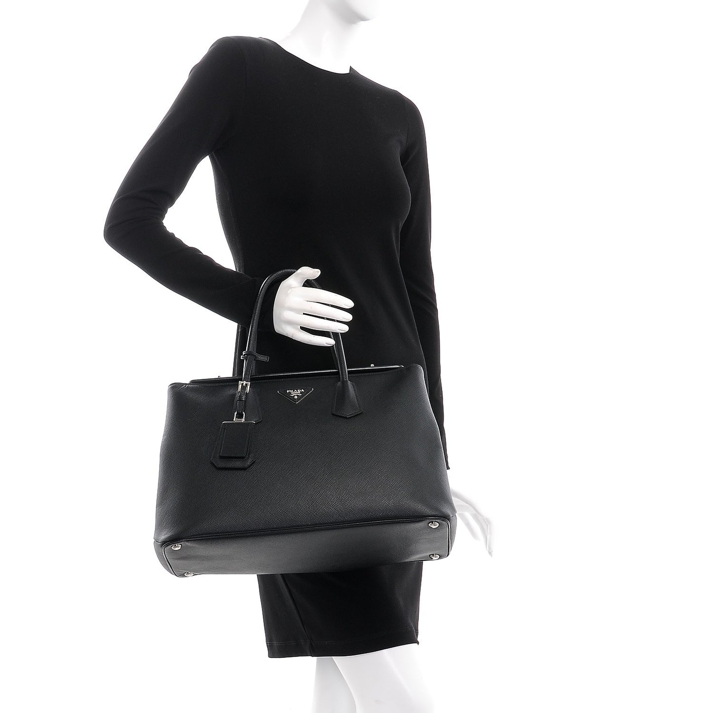 Saffiano Cuir Twin Tote Nero Black