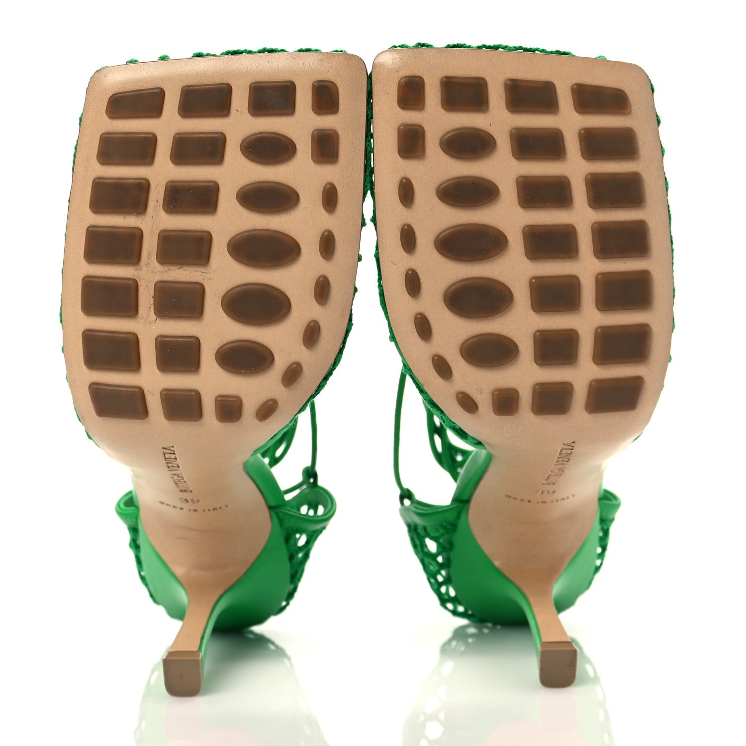 Bottega Veneta Mesh Nappa Stretch Ankle Tie 90mm Sandals 39 Grass 5 of 7