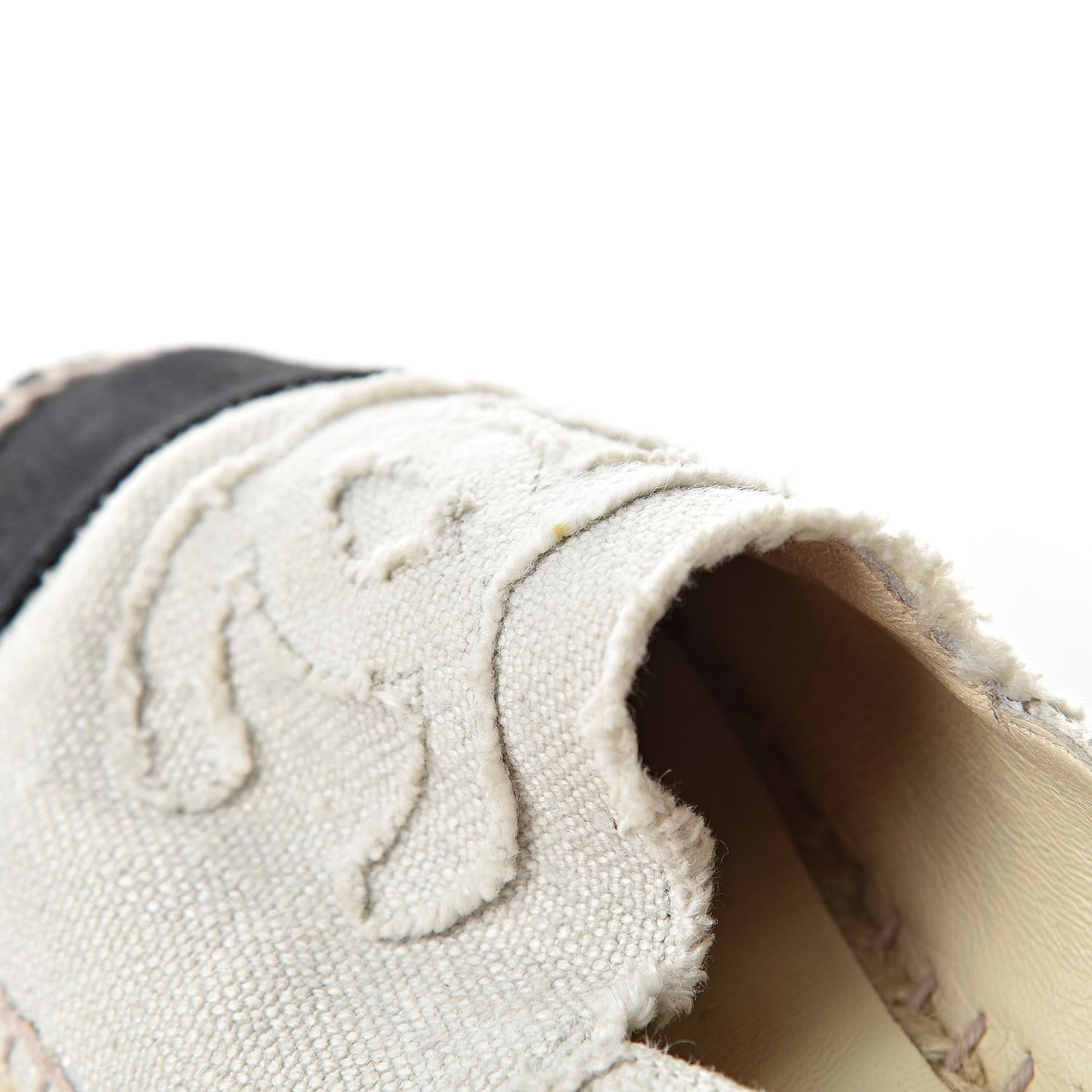 Linen CC Espadrilles 40 Beige Black