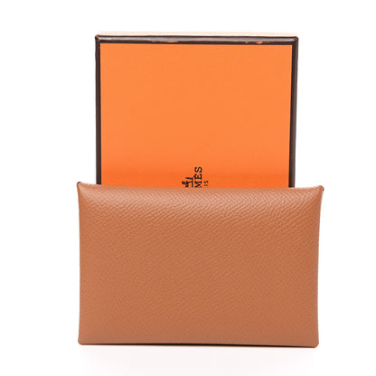 Hermes Epsom Calvi Card Case Gold 7 of 7