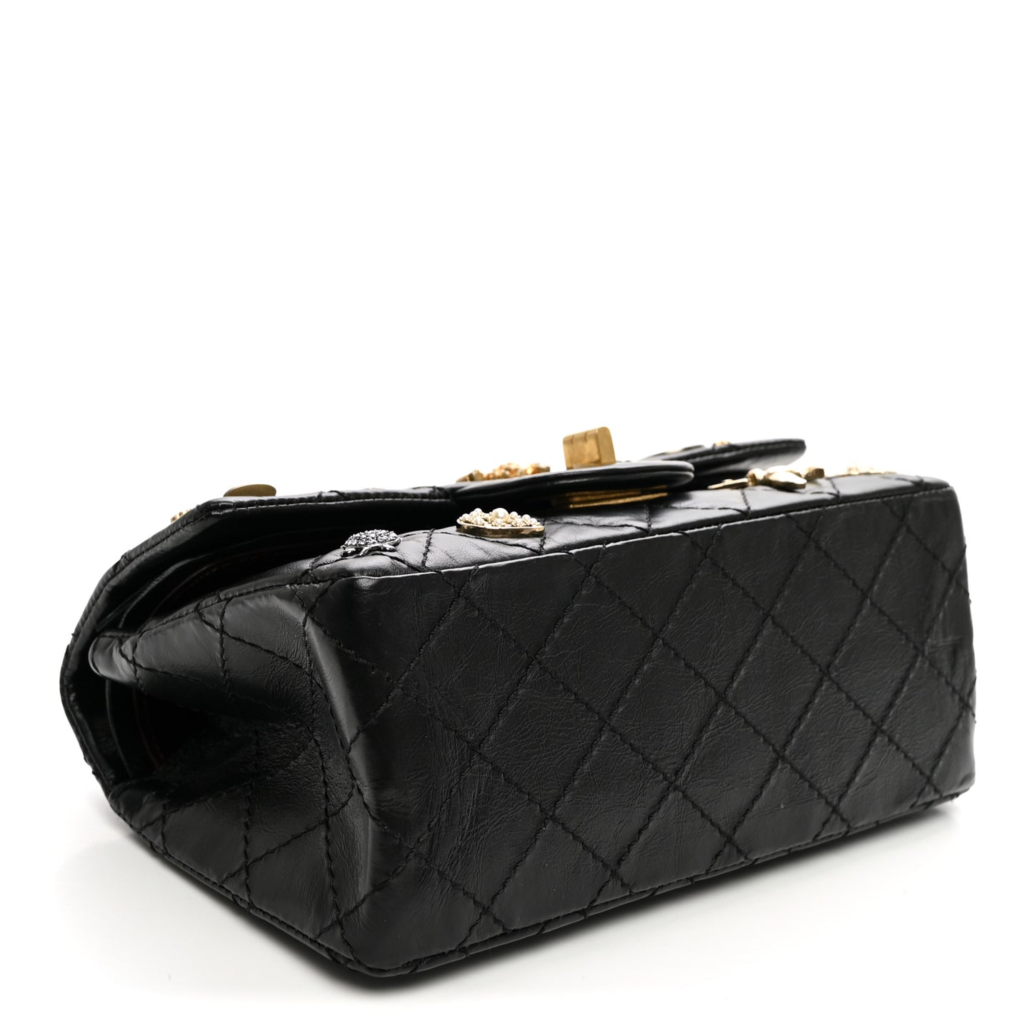 Aged Calfskin Lucky Charms 2.55 Reissue 224 Flap Black