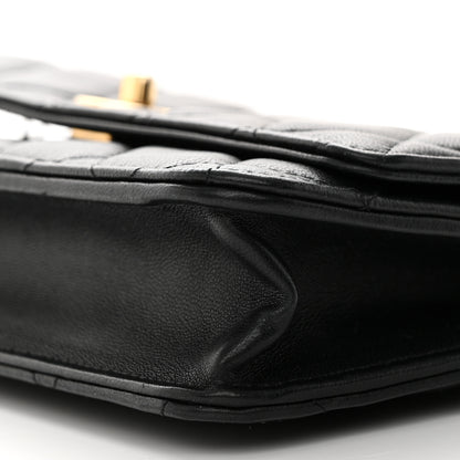 Chanel Lambskin Quilted CC Pearl Crush Wallet on Chain WOC Black 10 of 11