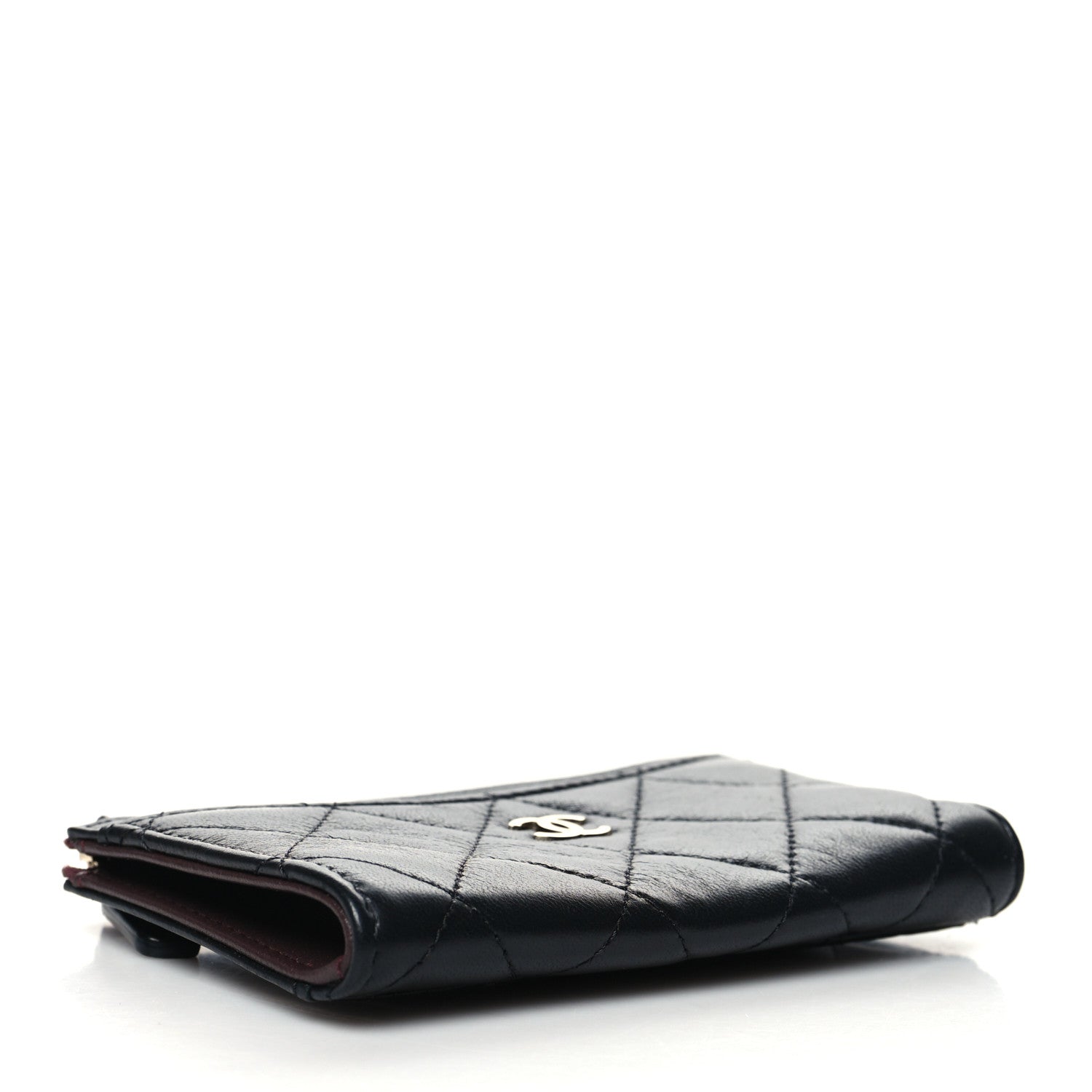 Chanel Lambskin Quilted Zip Card Holder Black 4 of 8