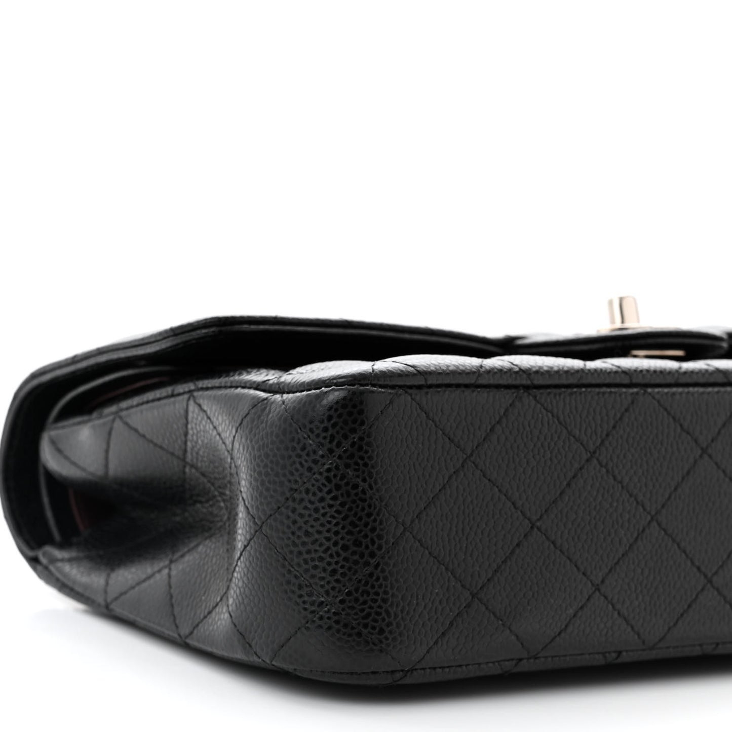 Caviar Quilted Medium Double Flap Black