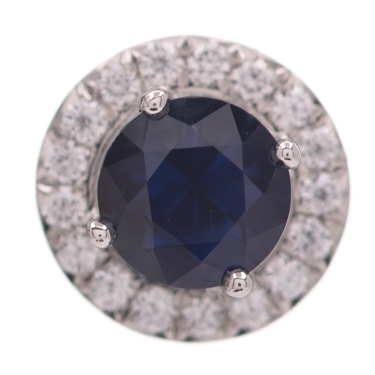 Tiffany Platinum Diamond Sapphire Soleste Earrings 10 of 13