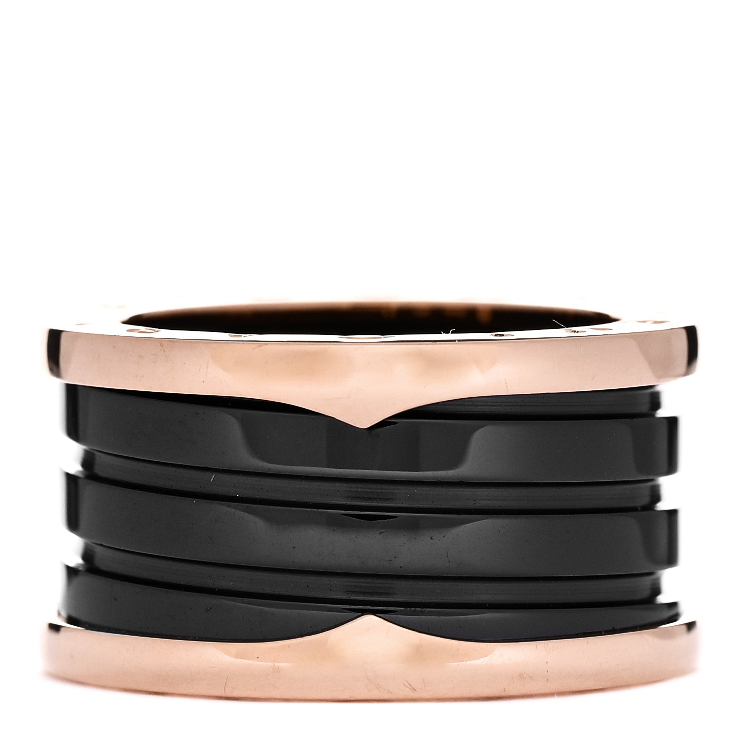 Bulgari 18K Rose Gold Black Ceramic B.Zero1 Four-Band Ring 53 6.25 3 of 5