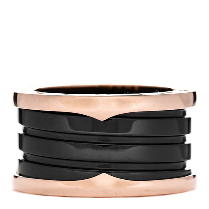 Bulgari 18K Rose Gold Black Ceramic B.Zero1 Four-Band Ring 53 6.25 3 of 5