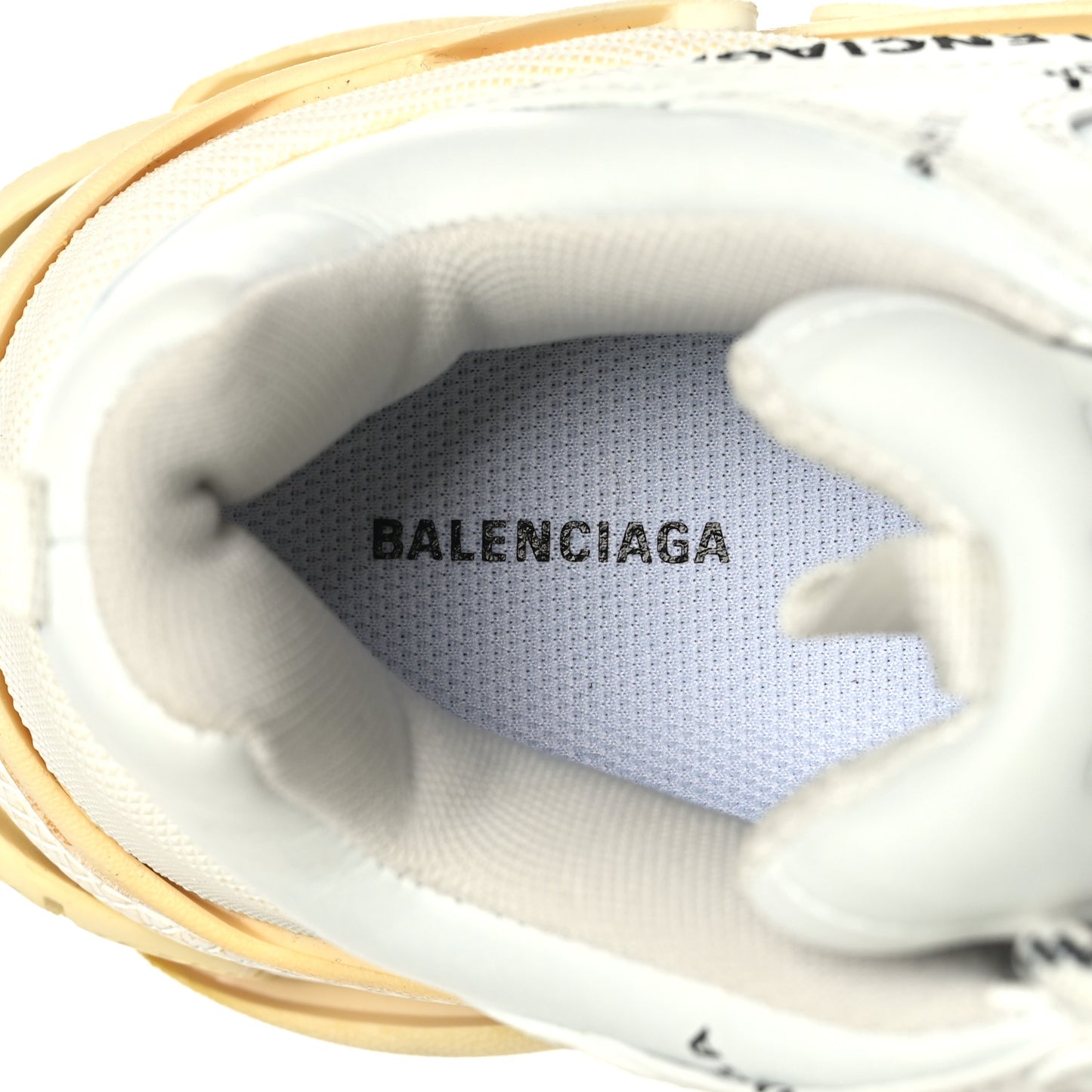 Technical Fabric Allover Logo Womens Triple S Sneakers 39 White Black