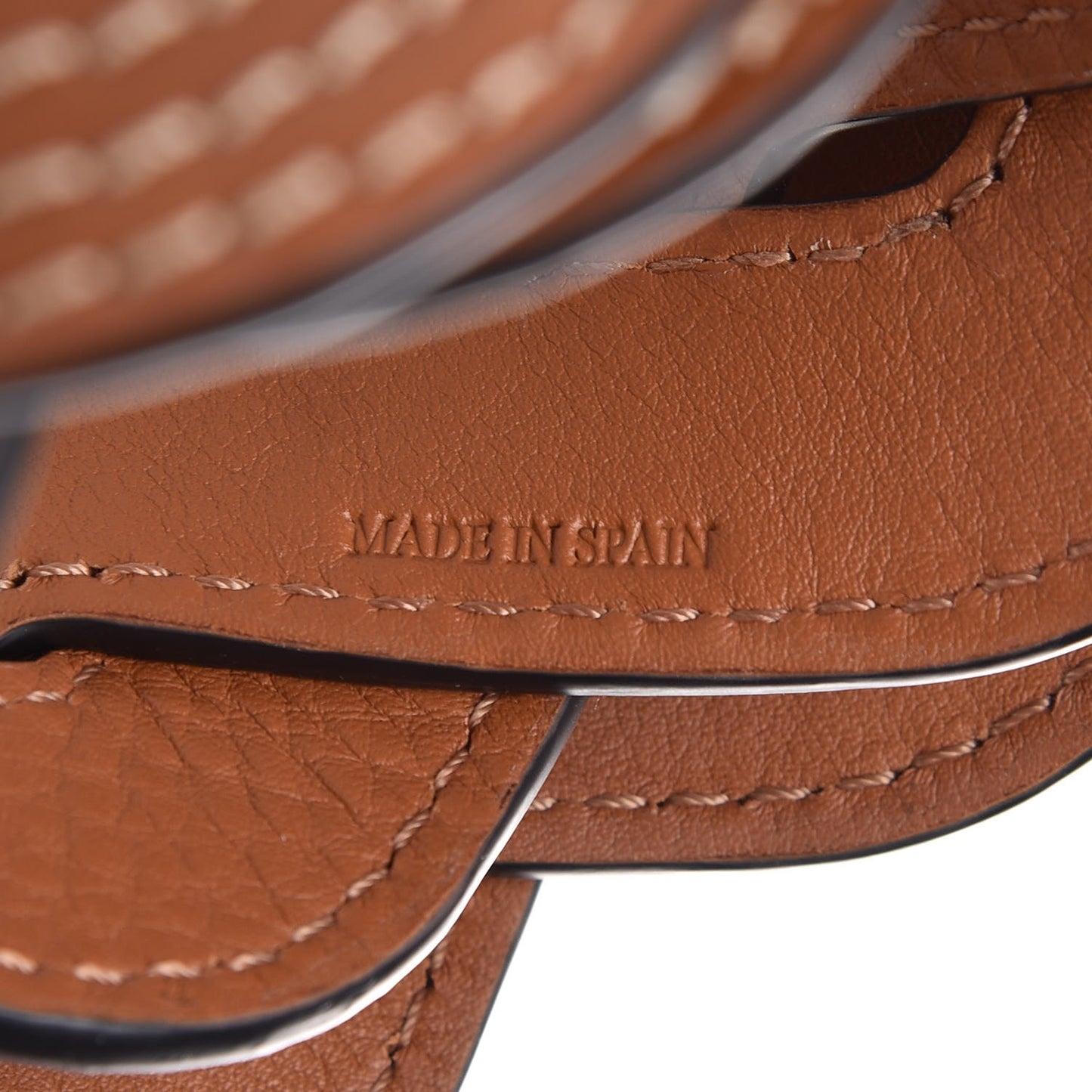 Calfskin Wavy Stitches Strap Tan