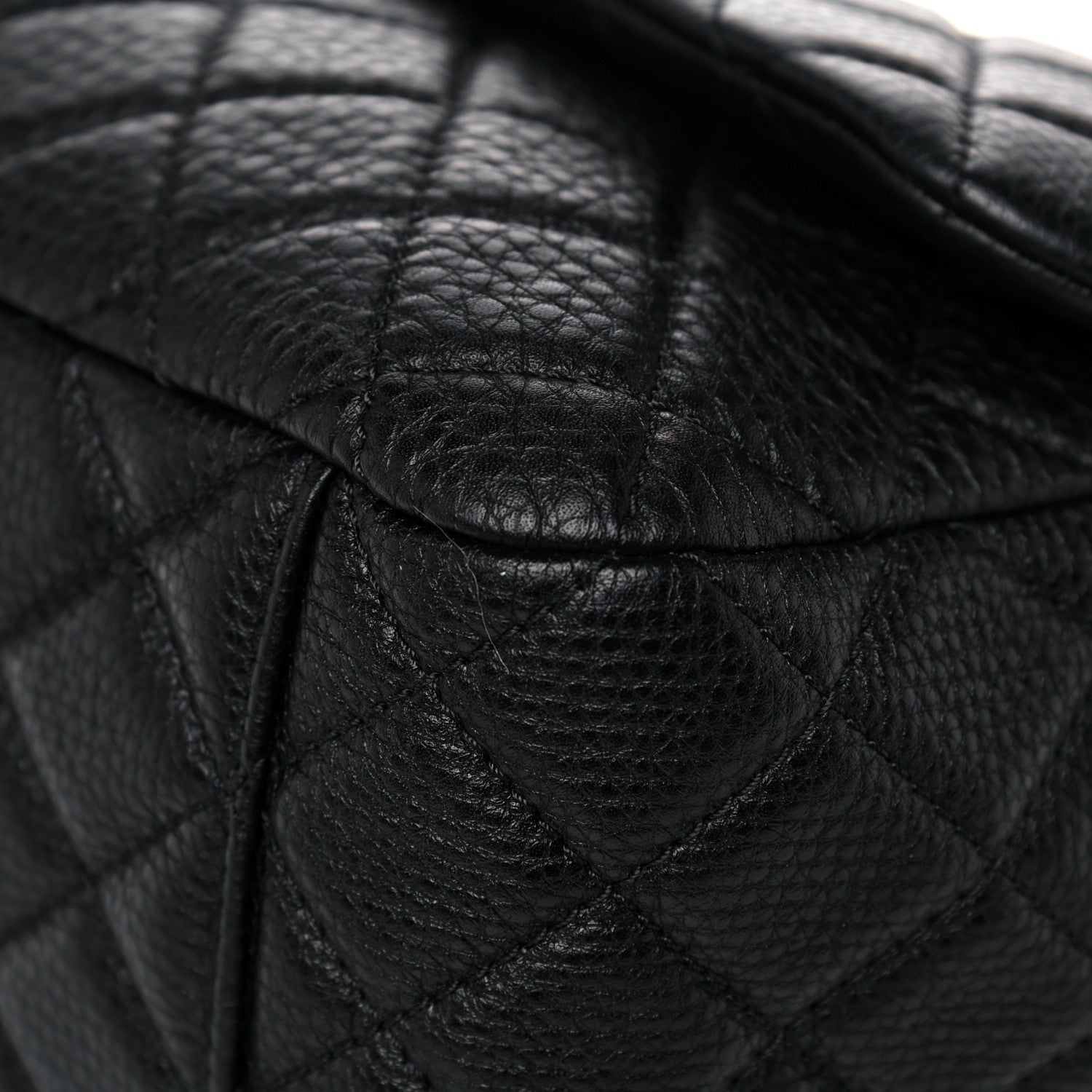 Chanel Grained Calfskin Quilted Small XXL Travel Flap Bag Black 11 of 14