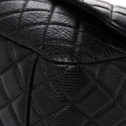 Chanel Grained Calfskin Quilted Small XXL Travel Flap Bag Black 11 of 14