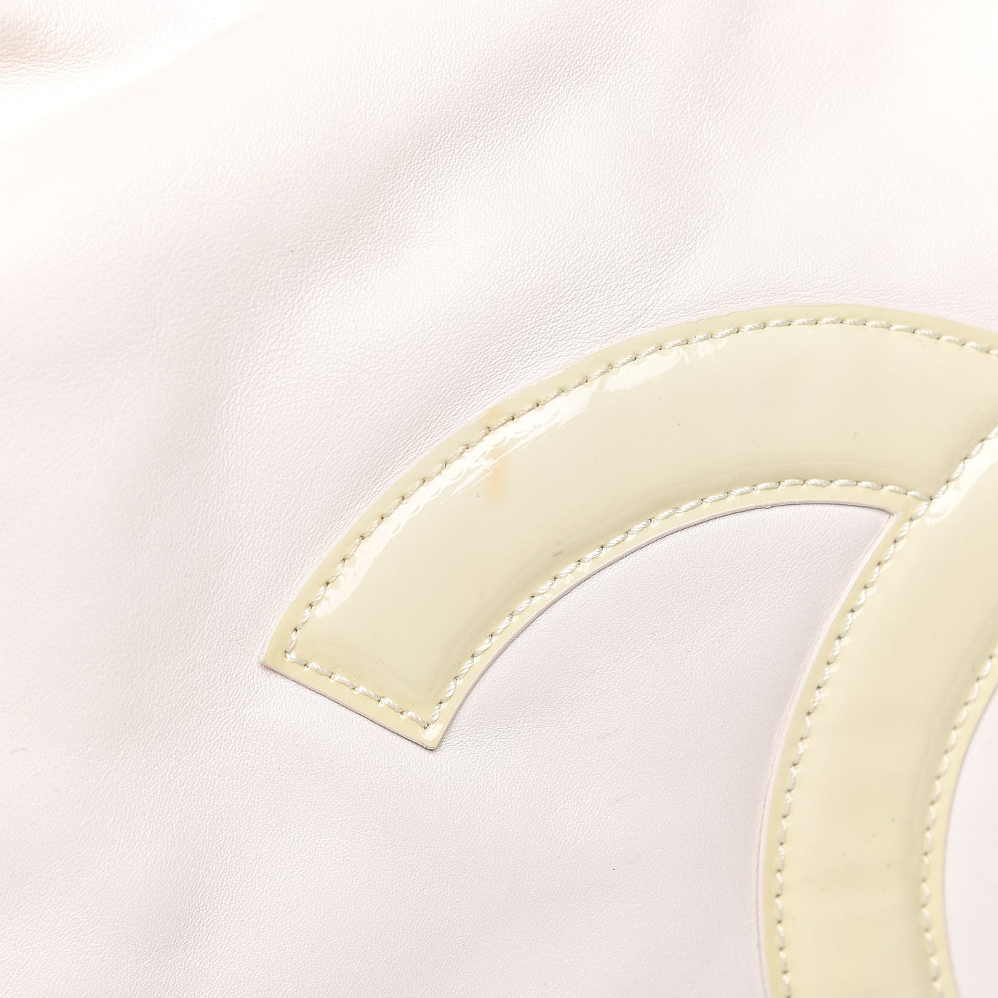 Calfskin Modern Chain Rhodoid Hobo White