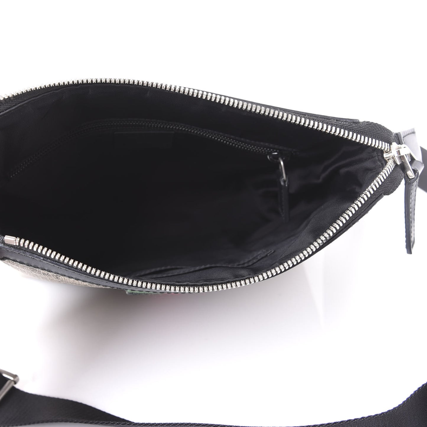 GG Supreme Monogram Web Messenger Bag Black