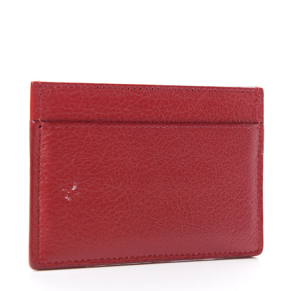 Saint Laurent Textured Calfskin Belle De Jour Card Case Red 2 of 7