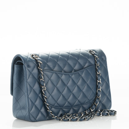 Chanel Lambskin Quilted Medium Double Flap Dark Blue 3 of 8