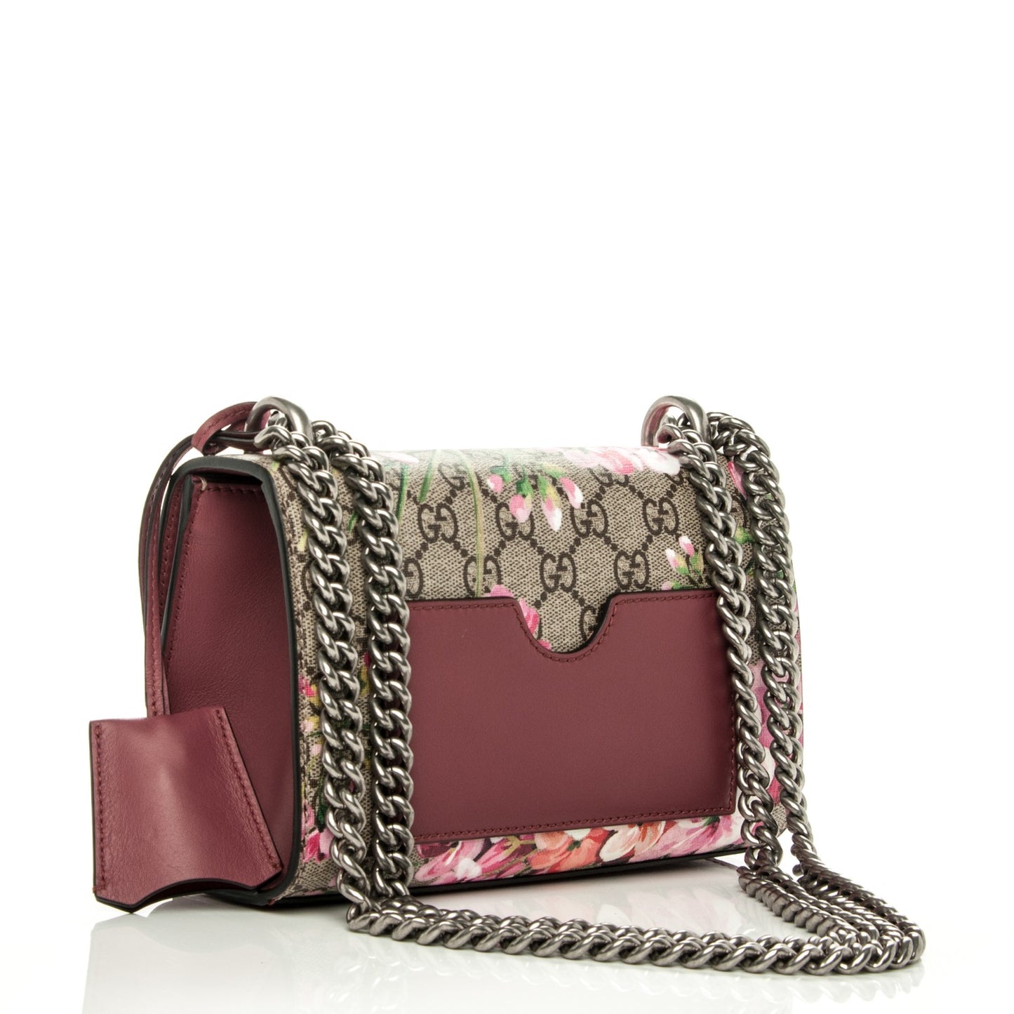 GG Supreme Monogram Blooms Small Padlock Shoulder Bag Beige Multicolor Dry Rose