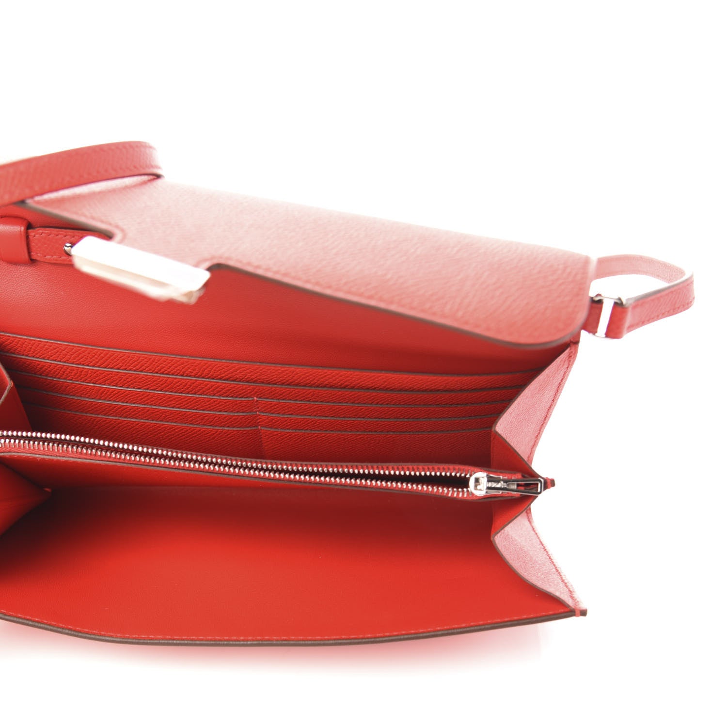 Hermes Epsom Enamel Constance Wallet To Go Rouge De Coeur Rubis 5 of 10