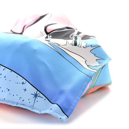 Hermes Silk Space Derby Furoshiki Bag GM Bleu Ciel Rose Vert Amande 9 of 10