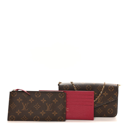 Louis Vuitton Monogram Pochette Felicie Chain Wallet Fuchsia 2 of 10