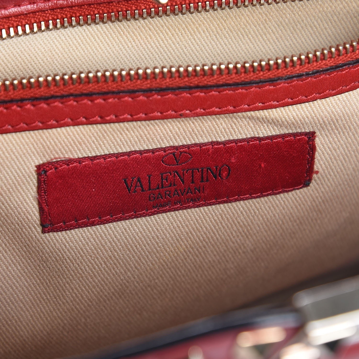 Valentino Garavani Vitello Rockstud Shoulder Satchel Red 6 of 7