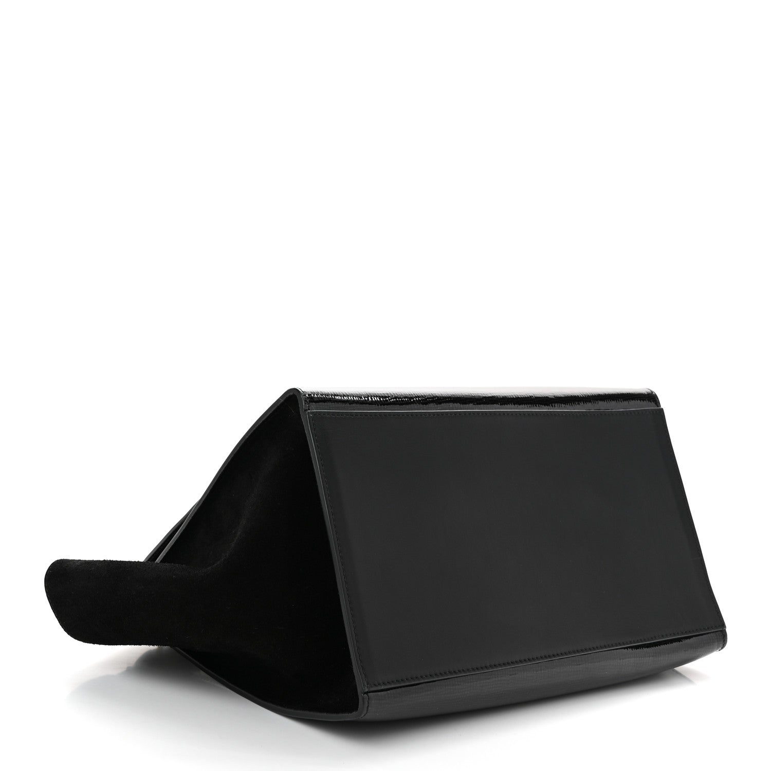 Celine Patent Suede Medium Trapeze Black 4 of 9