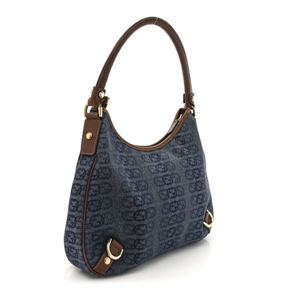 Gucci Denim GG Medium Abbey Ring Hobo Blue 3 of 12