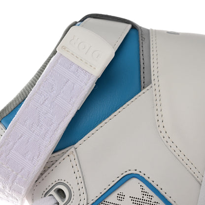 Christian Dior Smooth Calfskin Oblique Galaxy Perforated Mens B27 Mid Top Sneakers 45 Beige Blue 11 of 17