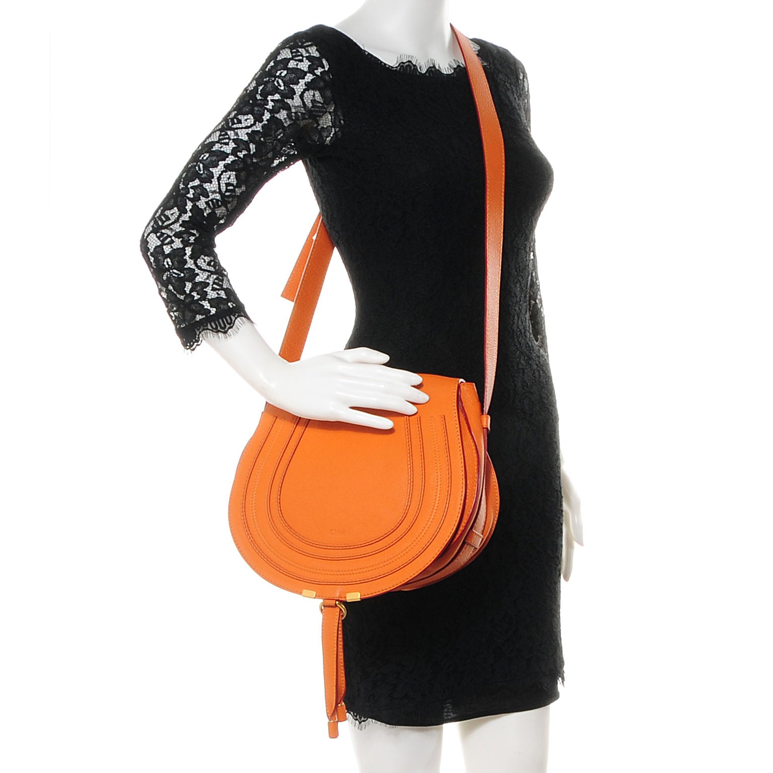 Chloe Calfskin Medium Marcie Round Crossbody Bag Indian Summer 2 of 9