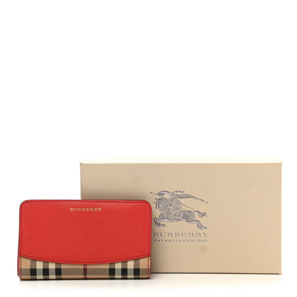 Burberry Calfskin Horseferry Check Medium Marston Zip Around Wallet Parade Red 12 of 12
