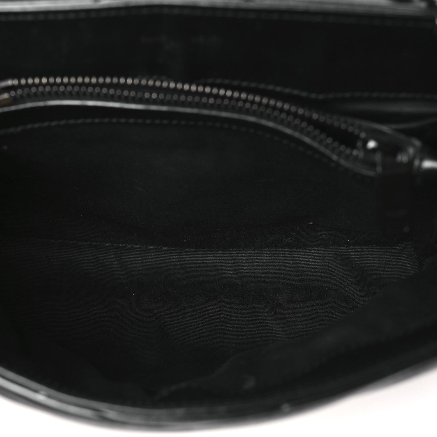 Saint Laurent Calfskin Y Quilted Monogram Monochrome Small Loulou Chain Satchel Black 5 of 12