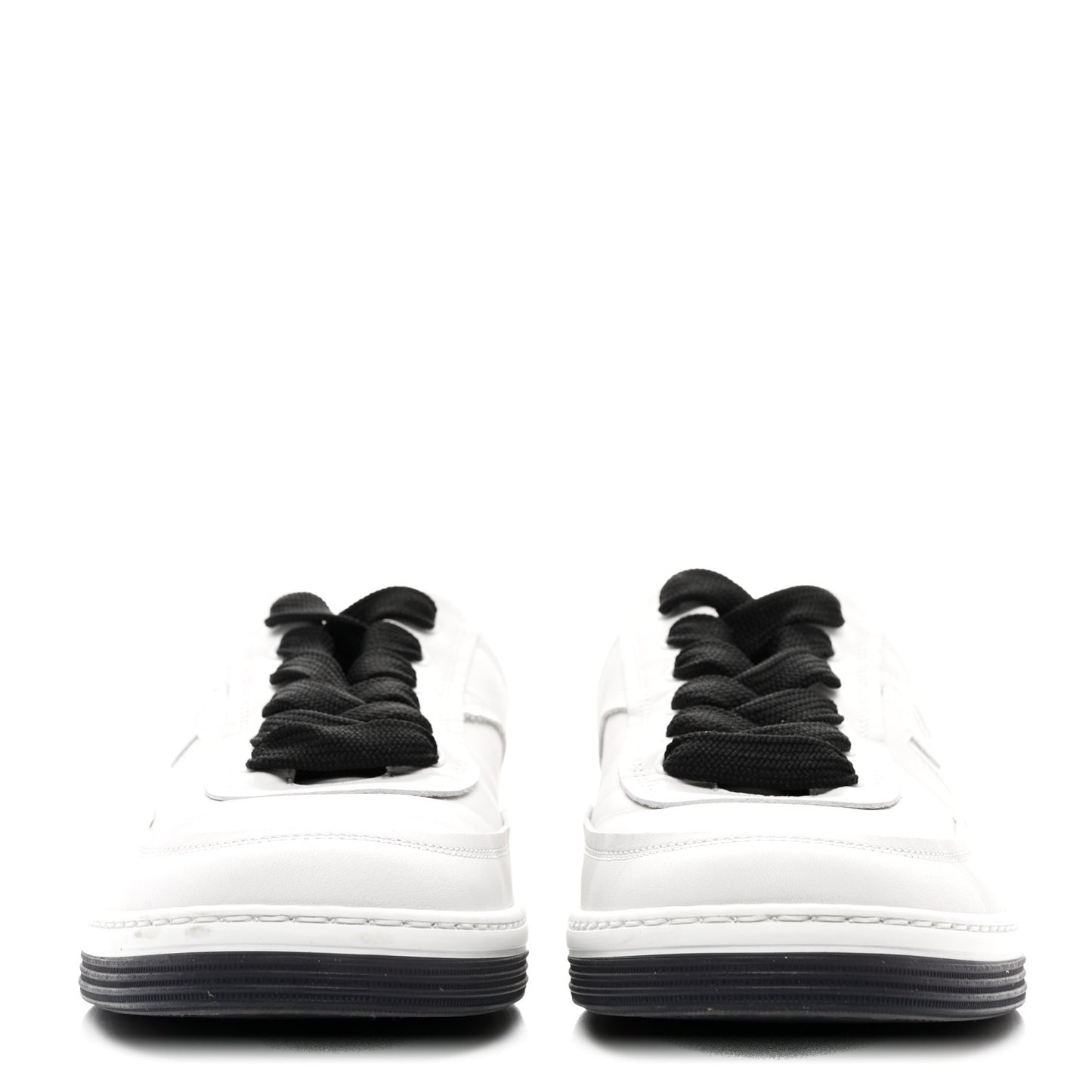 Calfskin CC Womens Sneakers 39.5 White Black