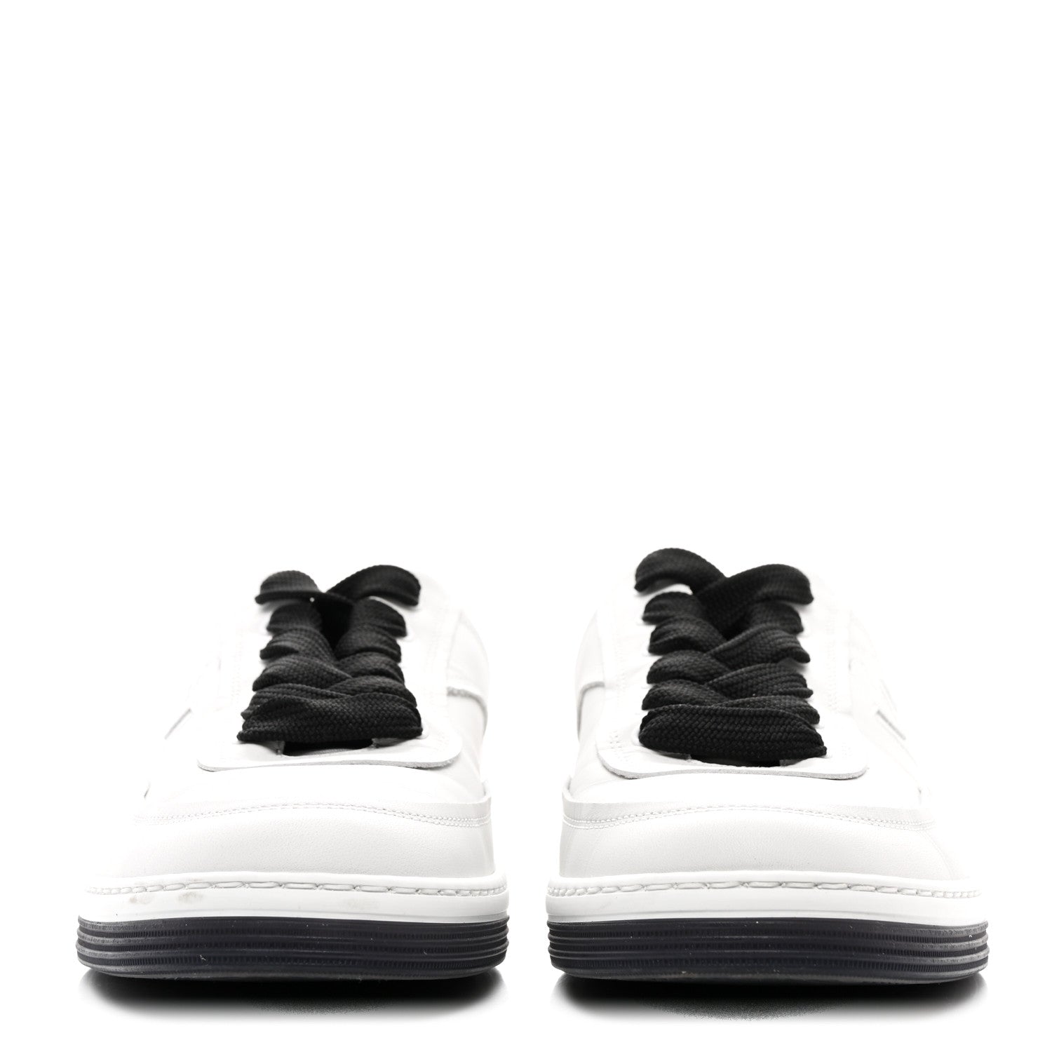 Chanel Calfskin CC Womens Sneakers 39.5 White Black 2 of 8